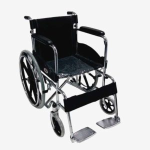 Silla De Ruedas Cromada Descansa Pies y Respaldo Desmontable